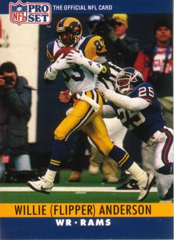 Willie (Flipper) Anderson Los Angeles Rams 1990 Pro set NFL #162
